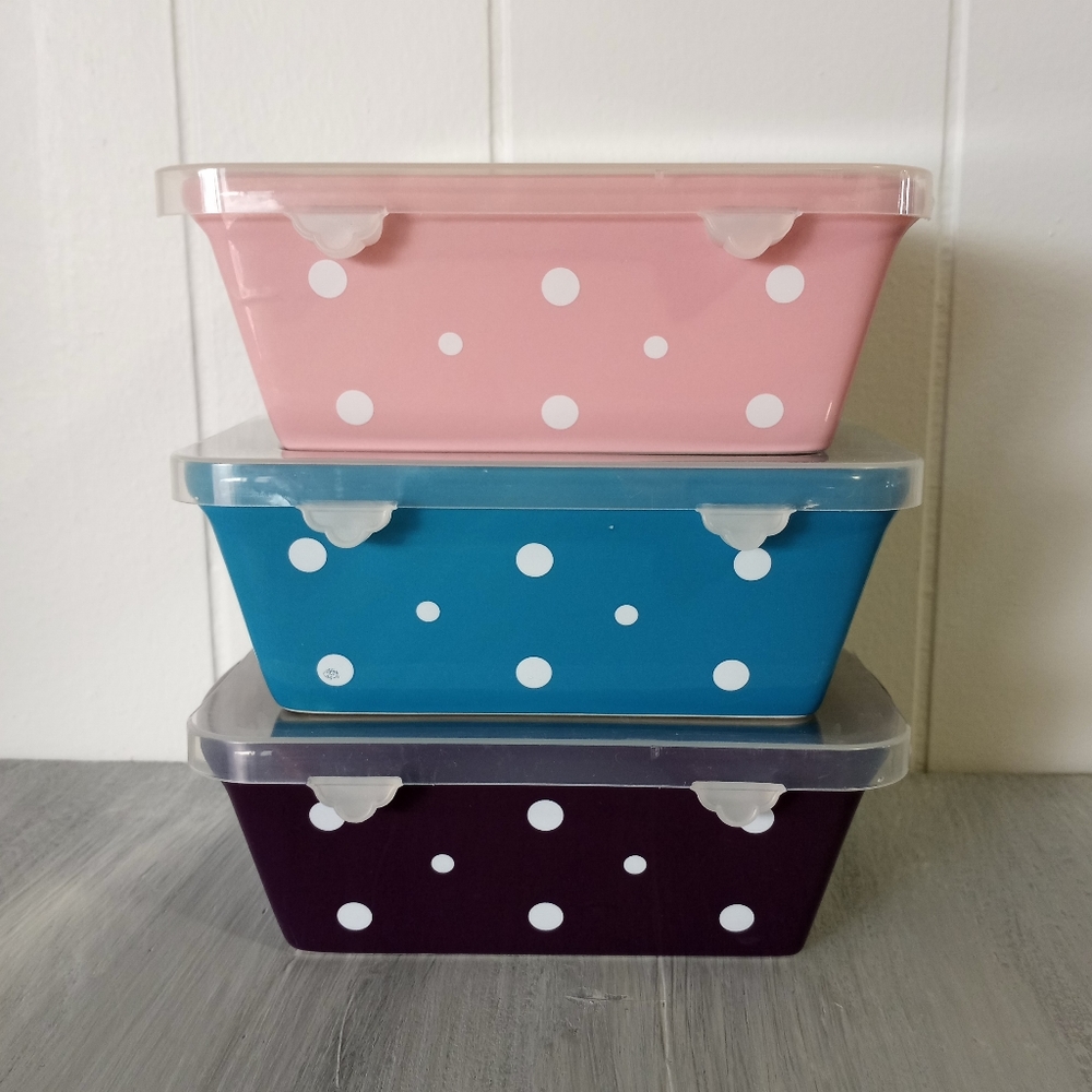 Temptations By Tara Polka Dot Mini Loaf Pans With Plastic Lids Final Price